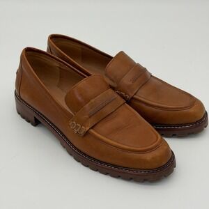 Madewell Bradley Lugsole Loafer English Saddle Brown Leather NA822 Womens 8.5